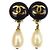 Orecchini Chanel CC Logo pendenti in perle artificiali e placcato oro D'oro