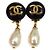 Orecchini Chanel CC Logo pendenti in perle artificiali e placcati oro D'oro