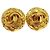 Chanel Vintage Orecchini a clip rotondi CC in metallo D'oro