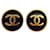 Chanel CC Round Clip-On Metal D'oro