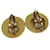 Chanel CC Round Clip-On Metal D'oro - vista 3