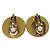 Chanel CC Round Clip-On Metal D'oro - vista 5