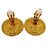 Chanel Vintage Round CC Clip-On Metal D'oro - vista 2