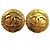 Chanel Vintage CC Quilted Round Button Clip-On Metal Medium D'oro