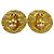 Chanel Vintage CC Quilted Round Button Clip-On Metal Medium D'oro - vista 3