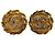 Chanel Vintage CC Round Clip-On Metal with Crystals D'oro