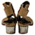 Hermès Botines peep-toe Hermes de cuero Tan con tacones bloque plateados Castaño  - vista 2