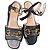 Sandali Gucci in pelle nera con morsetto dorato Nero