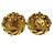 Chanel Vintage CC Round Clip-On Metal with Crystals D'oro - vista 3