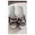 Mules con platform Gucci Monogram Horsebit Marrone Bianco  - vista 3