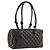 Borsa Bowling Matelassé CHANEL Linea Cambon in Pelle Marrone Scuro CC Auth 198322SAV Argento