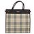 Borsa a mano BURBERRY Nova Check Canvas Beige Silver Auth 198650 Argento - vista 2