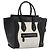 Céline CELINE Luggage Micro Shopper Hand Bag Leather White Gold Tone Auth 196440A Bianco