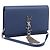SAINT LAURENT Kate Chain Shoulder Wallet Leather Navy Silver Auth ka5752V Argento Blu navy