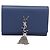 SAINT LAURENT Kate Chain Shoulder Wallet Leather Navy Silver Auth ka5752V Argento Blu navy - vista 2