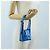 Pouch Salvatore Ferragamo Gancini in pelle blu e argento Auth 195518M - vista 22
