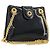Autre Marque Borsa a tracolla con catena TIFFANY&Co. Pelle verniciata Nero Oro Auth 197139 D'oro