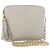Borsa a tracolla con catena BALLY in pelle grigia tono oro Auth 198489A Marrone