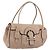 Borsa Salvatore Ferragamo Gancini in pelle beige argento Auth 197508A