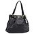 Borsa Tote PRADA in pelle di vitello Nero Oro Auth am12245SAM D'oro