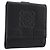 Portafoglio LOEWE Anagram in pelle nera argento Auth 196748V Nero
