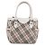 Borsa a mano BURBERRY Nova Check Canvas Beige Silver Auth 198700A Argento - vista 2