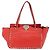 Borsa Tote VALENTINO Studs in pelle 2way Rossa Tono Oro Auth BA14871 Rosso - vista 2