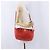 Borsa Tote VALENTINO Studs in pelle 2way Rossa Tono Oro Auth BA14871 Rosso - vista 25