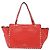Borsa Tote VALENTINO Studs in pelle 2way Rossa Tono Oro Auth BA14871 Rosso - vista 3
