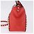 Borsa Tote VALENTINO Studs in pelle 2way Rossa Tono Oro Auth BA14871 Rosso - vista 4