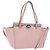Borsa Tote VALENTINO Studs in pelle 2way Rosa Tono Oro Auth BA14769
