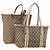 GUCCI Borsa Tote GG Canvas Sherry Line Set da 2 Beige Auth 193567