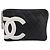 Pouch CHANEL Cambon Line Matelasse in pelle nera con CC argento Auth 197572A Nero - vista 2