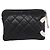 Pouch CHANEL Cambon Line Matelasse in pelle nera con CC argento Auth 197572A Nero - vista 3