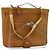 Funda para prendas LOEWE Anagram de cuero beige tono dorado Auth bs36558