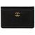 Tarjetero Chanel CC de piel de becerro granulada negra Negro