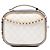 Bolsa Vanity Satchel Chanel Small CC Quilted em couro de bezerro amassado branco