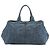 Borsa Tote Satchel Prada Large Denim Canapa Logo Blu