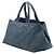 Borsa Tote Satchel Prada Large Denim Canapa Logo Blu - vista 2