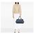 Borsa Tote Satchel Prada Large Denim Canapa Logo Blu - vista 7