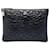 Black Chanel Medium CC Embossed Lambskin Camellia No 5 O Case Clutch Schwarz  - Ansicht 1