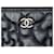 Black Chanel Medium CC Embossed Lambskin Camellia No 5 O Case Clutch Schwarz  - Ansicht 5