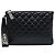 Clutch Chanel Medium Gabrielle O Case in vitello invecchiato nero