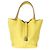 Hermès Lime Mimosa Clemence Niloticus Crocodile Touch Picotin Lock 22 PHW Giallo