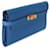 Portafoglio Hermès Kelly Longue in pelle Epsom Bleu Hydra GHW Blu  - vista 3