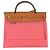 Hermès Rose Azalee Natural Vache Hunter Toile Herbag Zip 31 PM PHW Rosa - vista 2