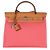 Hermès Rose Azalee Natural Vache Hunter Toile Herbag Zip 31 PM PHW Rosa - vista 7