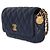 Gabrielle Porta teléfono Chanel Navy Quilted Caviar Twist Your Buttons con cadena Azul - vista 3