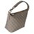 Gucci Taupe GG Shadow Monogram Canvas Super Mini Ophidia Hobo Marrone - vista 4