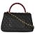 Gabrielle Borsa Chanel Medium Coco Top Handle in pelle caviar matelassé nera e lucertola Nero - vista 2